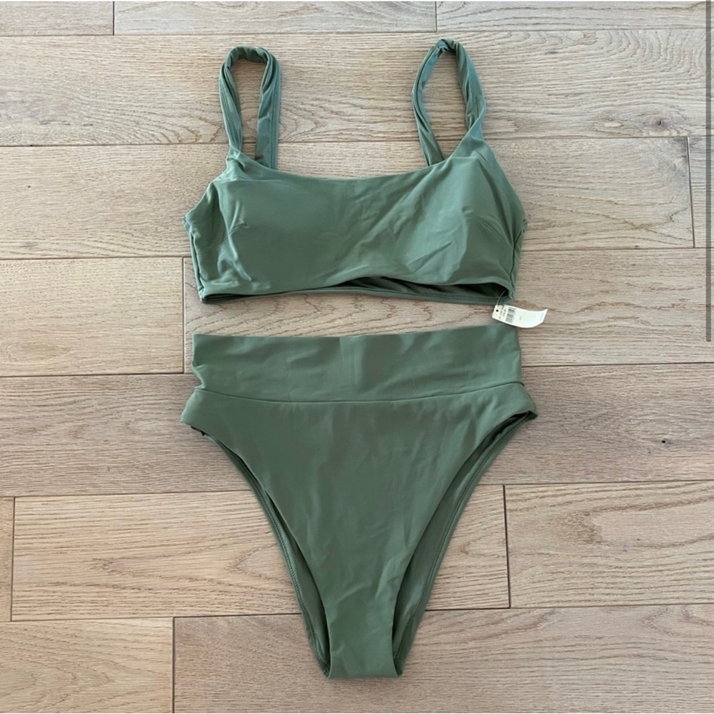 Aerie olive green swim suit NWT